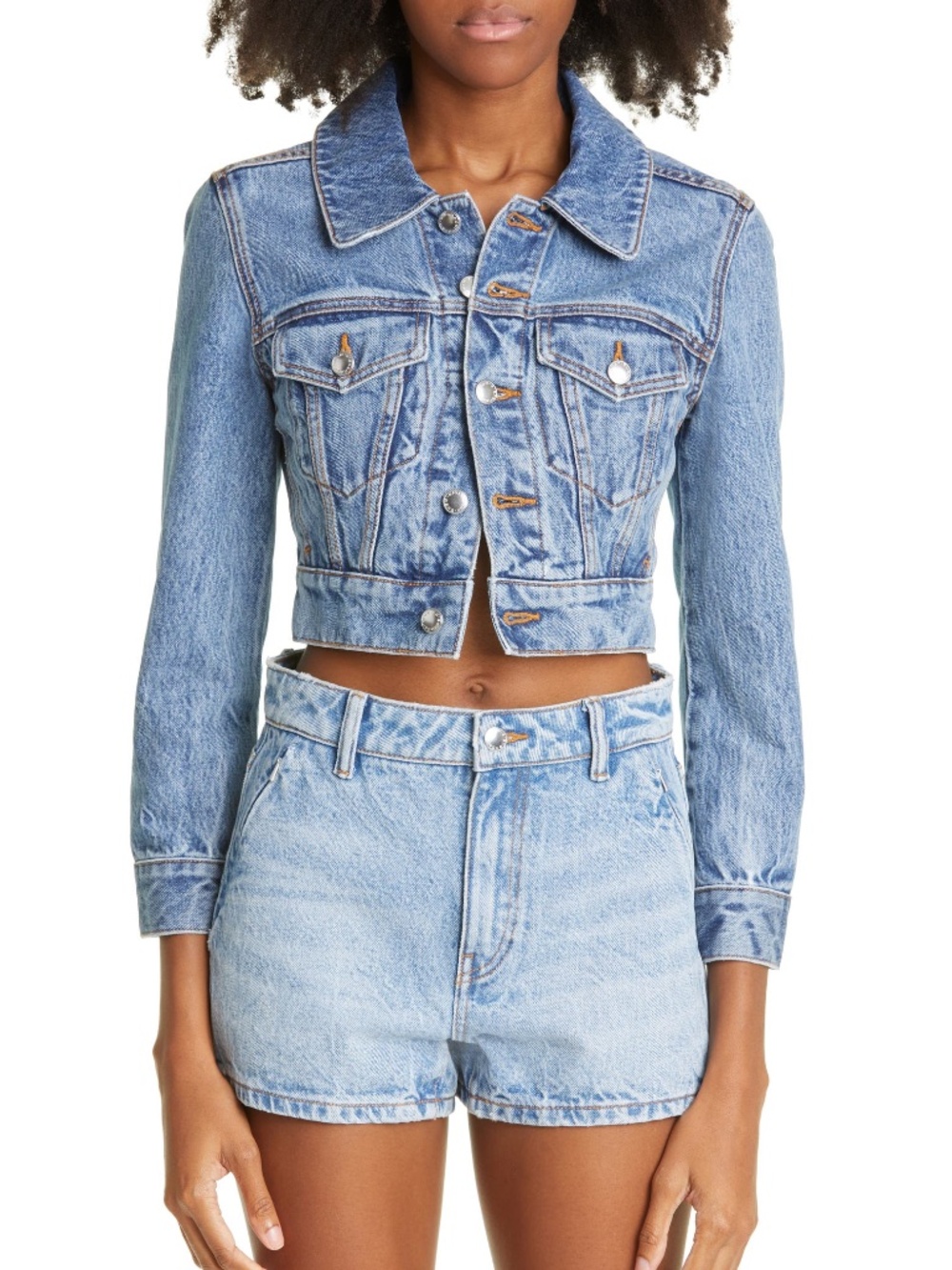 Alexander Wang Shrunken Trucker Jacket Vintage Medium Indigo XS NWT